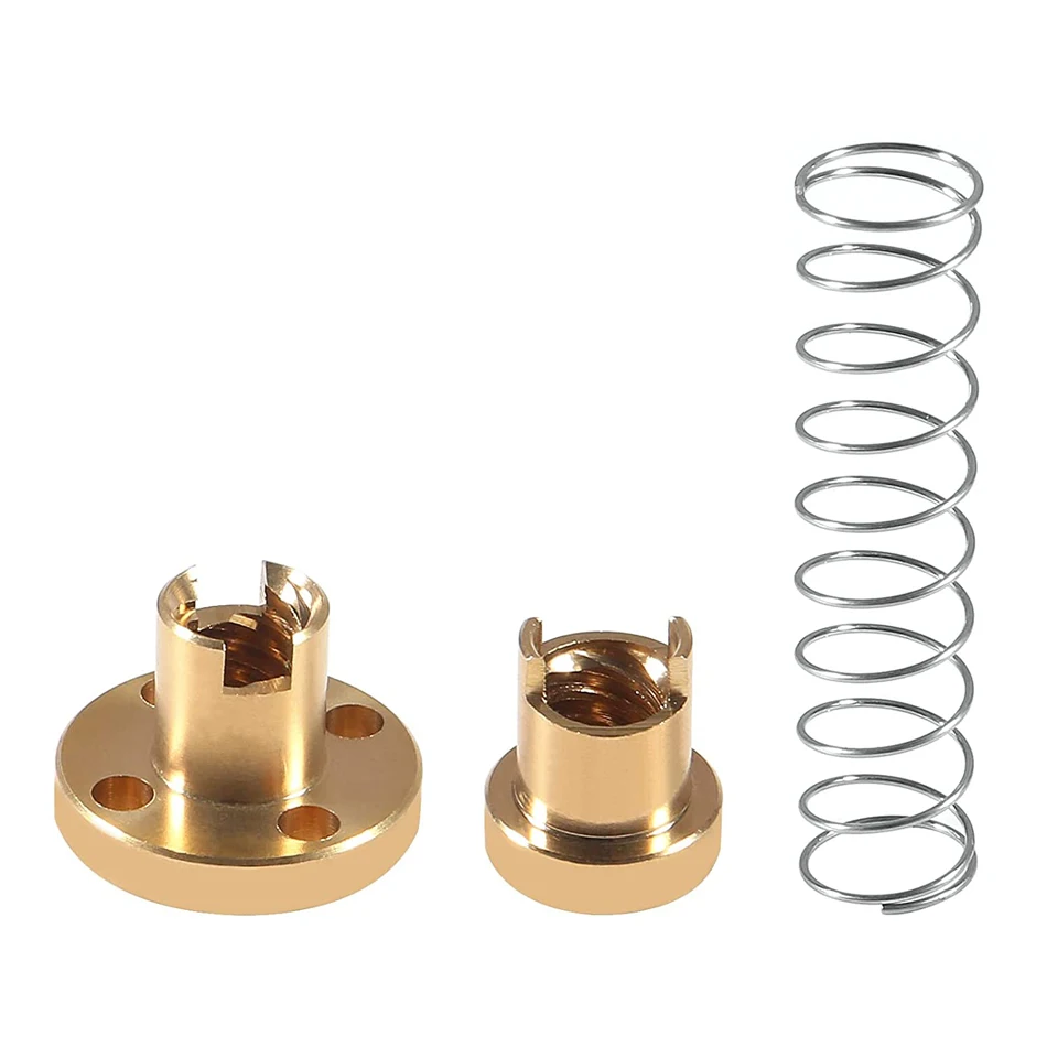 

T8 Anti Backlash Spring Loaded Nut Brass Elimination Gap Nut Used to upgrade Ender 3 CR-10 T8 Lead Screw DIY CNC 3D Printer