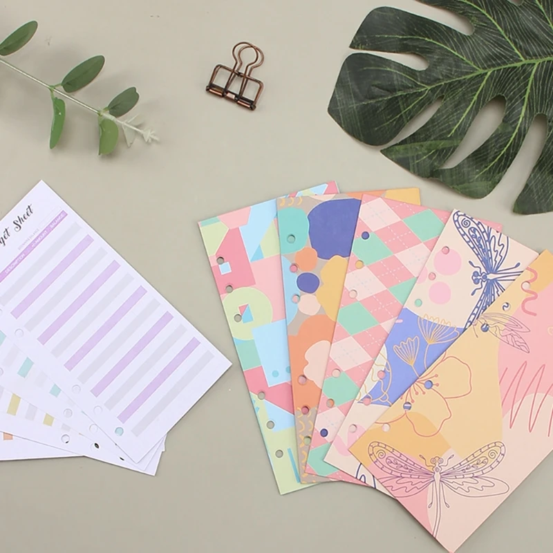 25 листов с 6 отверстиями для отслеживания бюджета, набор бюджетных конвертов и маркеров