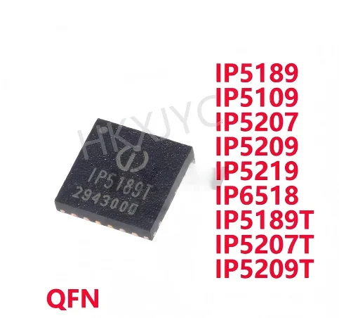 5/PCS New  IP5189 IP5109 IP5207 IP5209 IP5219 IP6518 IP5189T IP5207T IP5209T QFN Power management chip In Stock