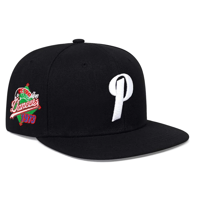 Unisex P Letter Embroidery Hip-hop Hats Outdoor Adjustable Casual Baseball Caps Sunscreen Hat