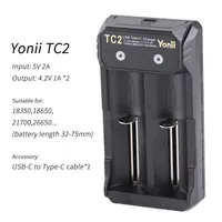 Battery Charger Yonii TC2 Suitable for 3.7-4.2V Li-ion 18350 18650 21700 26650 Rechargeable Battery