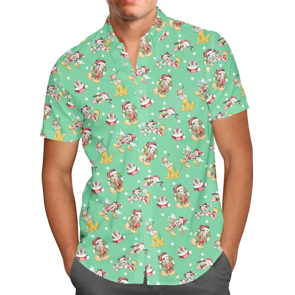 Disney Mickey Mouse And Friends Christmas Hawaiian Shirt Casual Beach Shirts Mickey's Very Merry Christmas Party Hawaiian Shirt