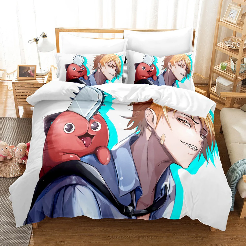 

Anime Chainsaw Man Mitaka Asa Bedding Set Boys Girls Twin Queen Size Duvet Cover Pillowcase Bed Kids Adult