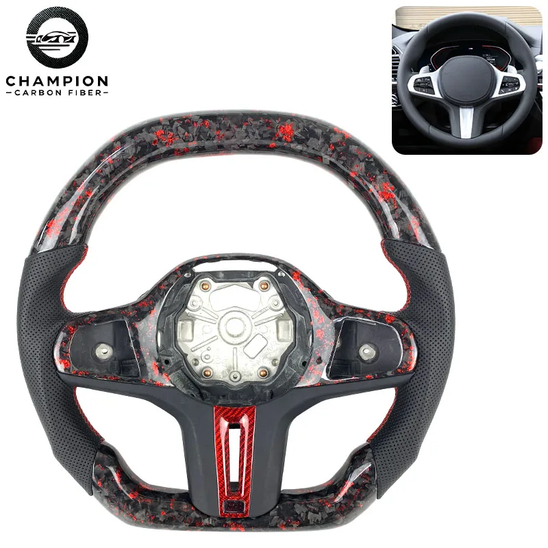 

Forged Carbon Fiber Steering Wheel Sports Car Parts Interior for BMW G15 G16 G20 G10 G11 G30 G32 G34 G36 G42 G80 G06 2022 2023
