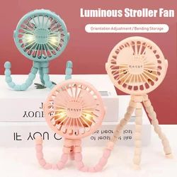 Belle Electric Fan For Baby Stroller 600mAh Adjustable Handheld USB Charge Light Silence 2022 New Cooler Wind Power Clip Summer