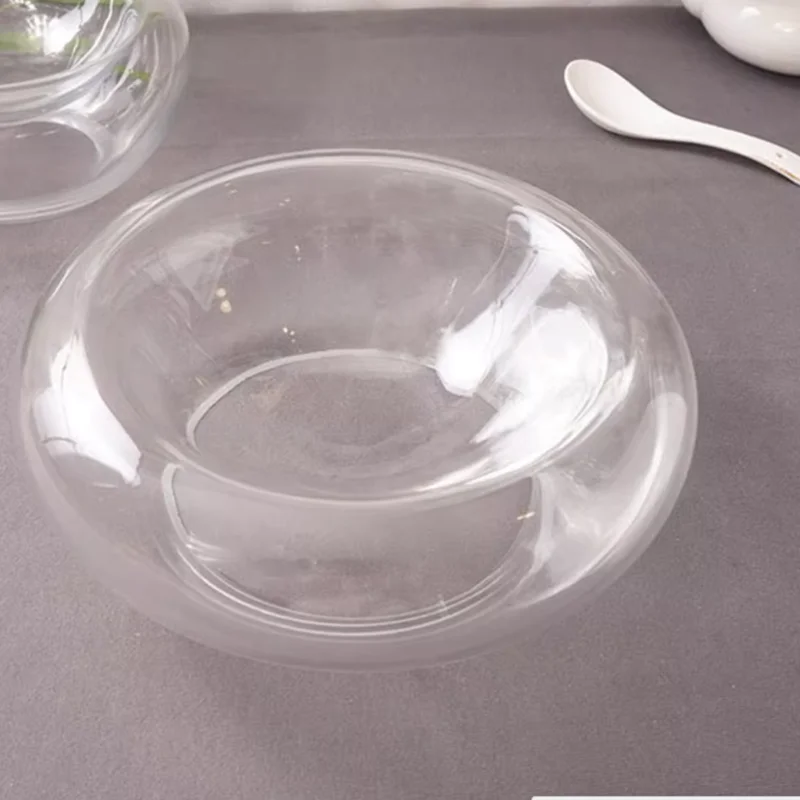 Double Layer Bubble Glass Ware, Dessert Plates, High-end Restaurant Cold Dishes, Japanese Cuisine Sashimi Plates, Art Tableware