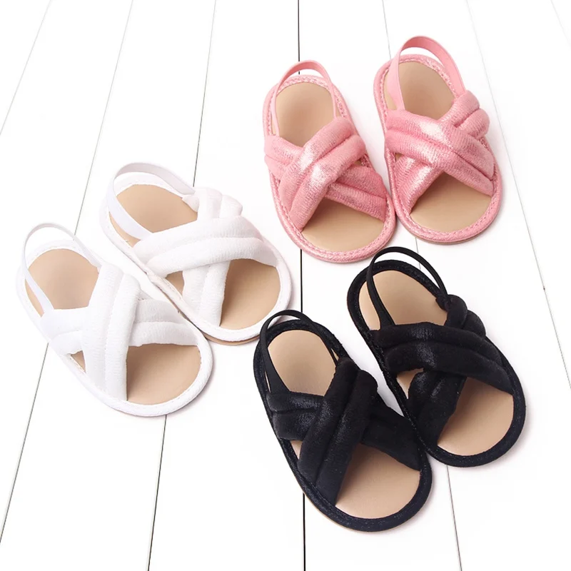 

Newborn Girls Sandals Cross Connection Non-slip Soft Sole First Walkers Summer Baby Boys Girls Slippers Casual Beach Shoes