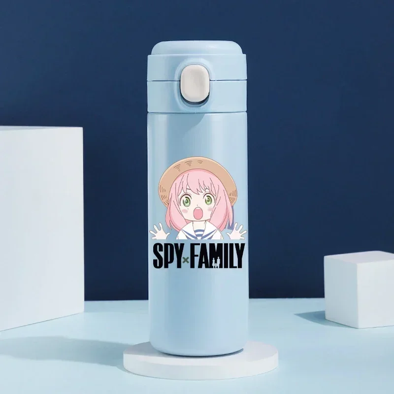 

420 ML Anime SPY×FAMILY Kawaii Cartoon 304 Stainless Steel Student Water Cup Anya Printing Pea Thermos Cup Birthday Gifts