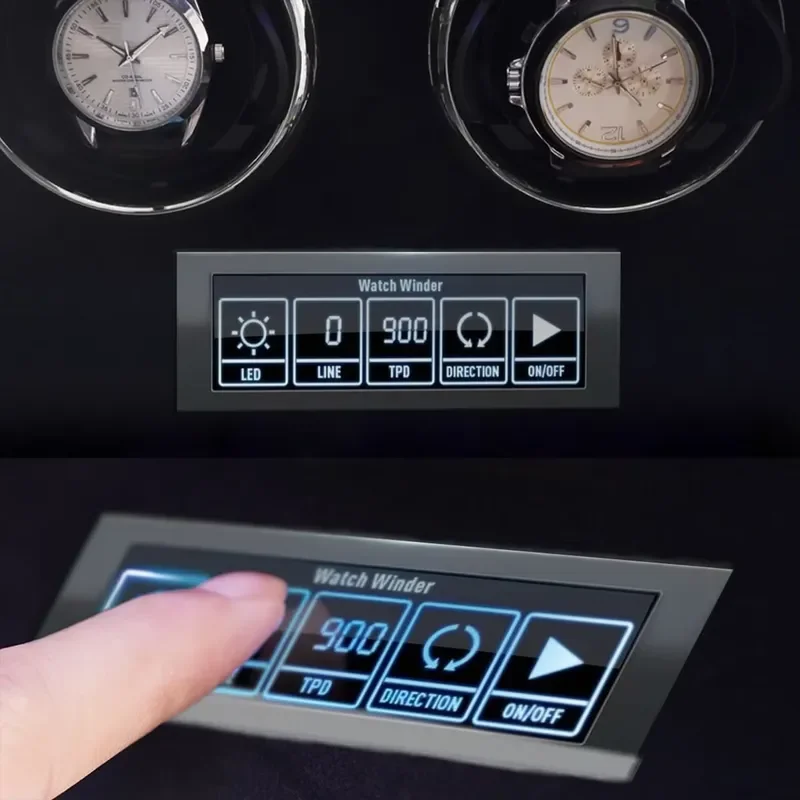 for IBBETON High End 12 Movement Automatic Watch Winder Cabinet Men Luxury Silent Motor Wooden Watch Box with Safety Lock