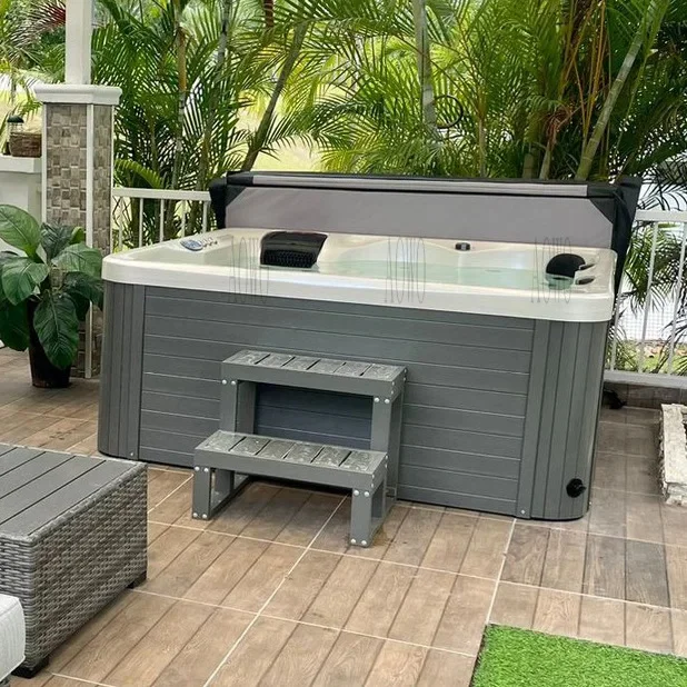 #5 Person Acrylic Outdoor Massage Spa Tub, Hot Tub for Garden, Jacuzzi Bathtub, Hydrotherapy Whirlpool, Patio Relaxation