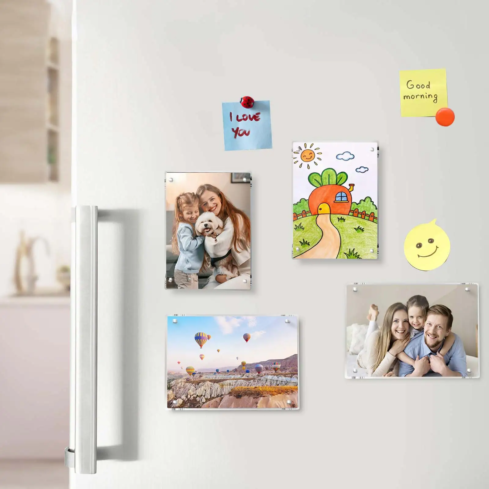 Double Sided Clear Acrylic Magnetic Photo Frame, 2Pcs