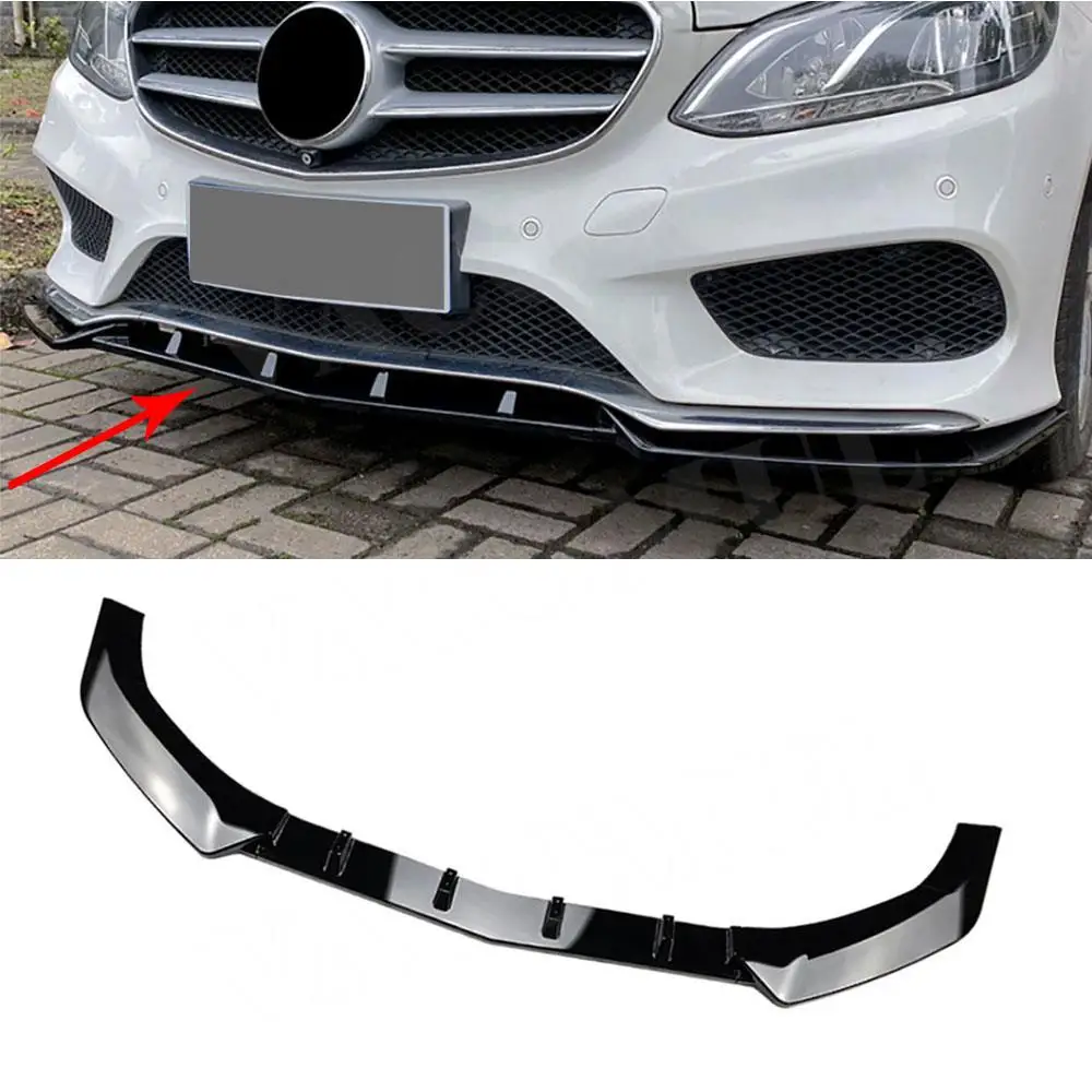 

VACOMUL Carbon Car Front Bumper Spoiler Lip for Mercedes Benz W212 E250 E350 E400 E550 Sport 2013-2015 Gloss Black