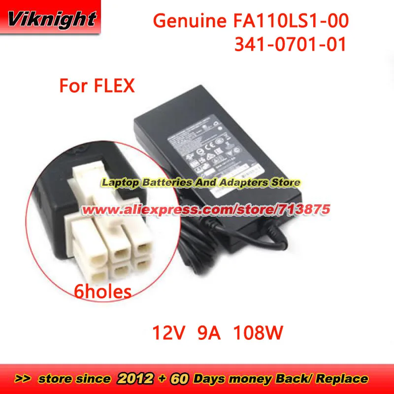 

Genuine 341-0701-01 FA110LS1-00 AC Adapter 12V 9A for 4321 ROUTER ISR 4321/K9 PWR-4320 PWR-4320-AC ISR4321 Molex 6 Pins Tip