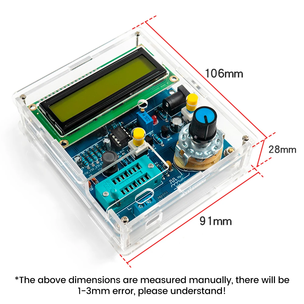 DIY Eletrônico High Precision Transistor Tester Kit, Welding Circuit Board, Indutância Capacitância, Frequency Meter, DC 5V