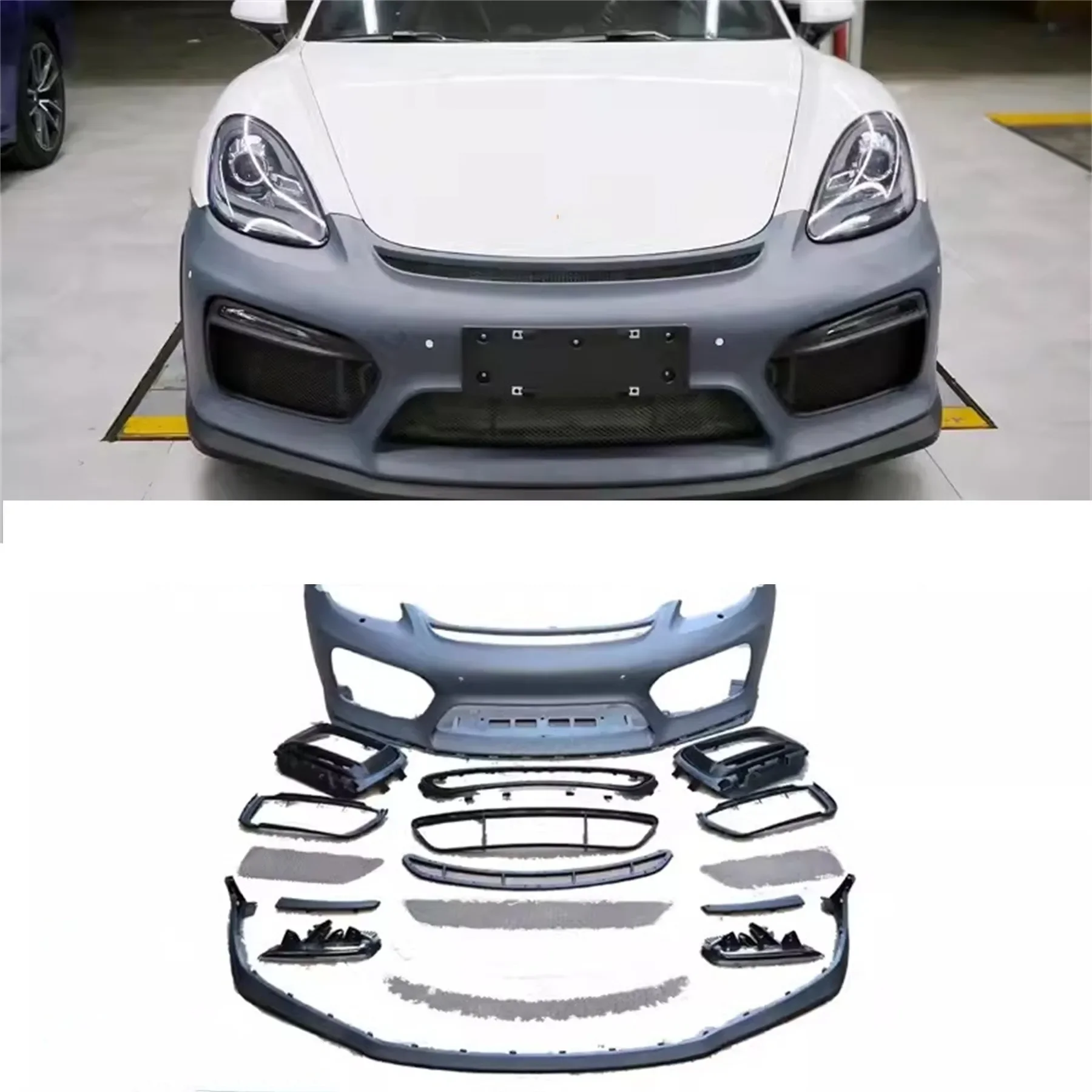 

Car Front Bumper Surround Grille fog light frame Body Kit for Porsche Caman 981 Cayman Boxster 718 modified GT4