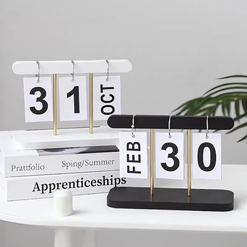 2026 Scandinavian Style Calendar, ABS Desktop Display with Modern Design, Office Home Decor & Instagram Aesthetic Gift