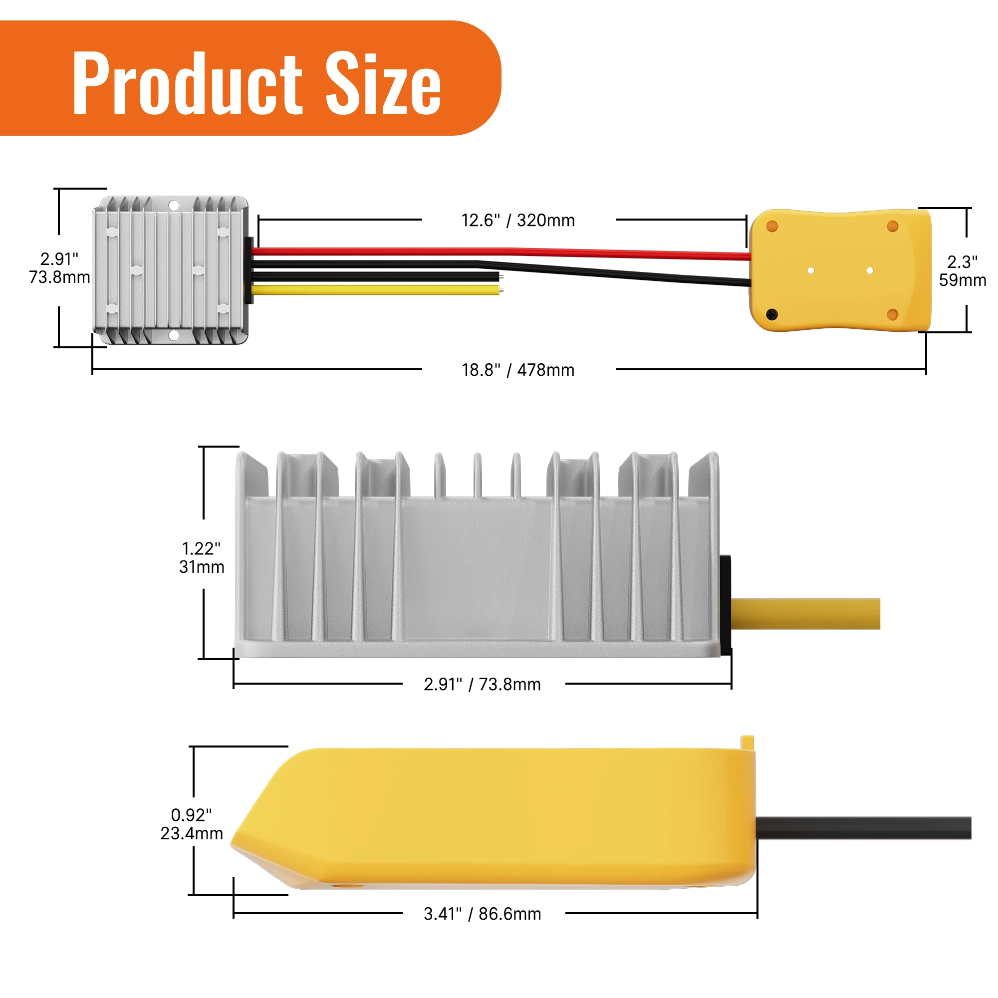 Conversor Step-Down para Dewalt Milwaukee, Adaptador de Alimentação DC, Inversor Dock Bateria, Regulador de Tensão, 20V a 12V, 180W