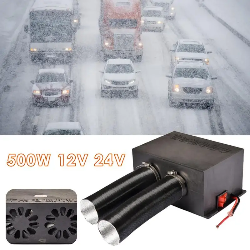 Universal Fast Heating DC 12V 24V Car Heater 500W Windshield Frost Removing Car Air Warmer Fan Vehicle Accessories