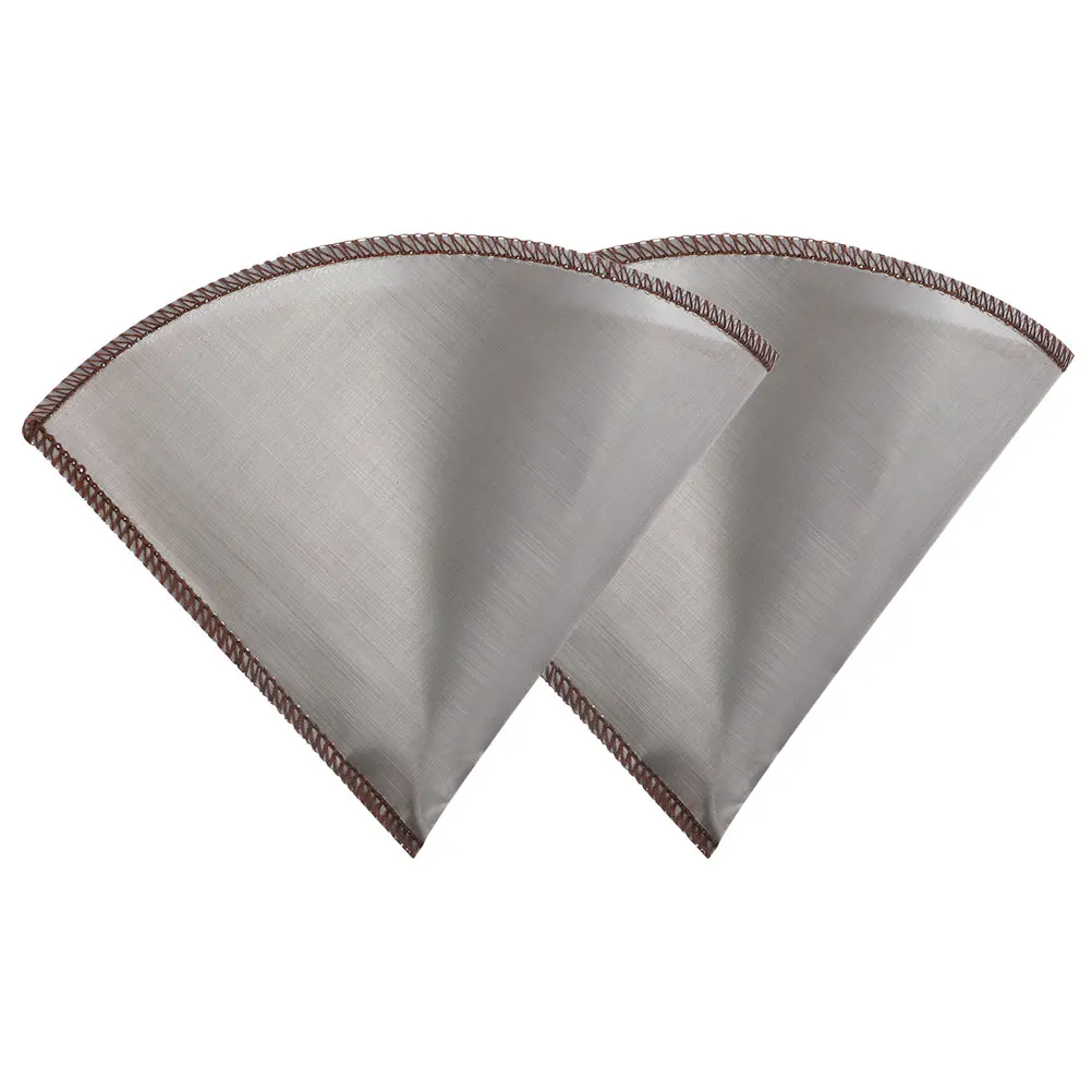 

2Pcs H Brewed Coffee Filter 304 Stainless Steel Mesh Reusable Cone Shape for Home Espresso Machine Strainer Pot Tool