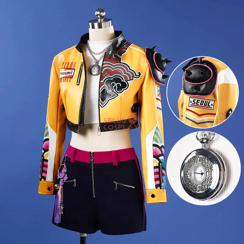 

LQSBluuCosplay Kpop Huntrix Rumi Cosplay Costume R Quality Demon Hunters Rumi Cosplay Wig