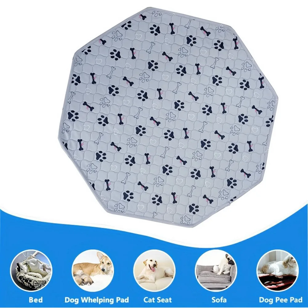 Washable Dog Urine Pad Blanket Cartoon Paw Print Mat Anti Slip Pet Pee Pads Puppy Training Pad Sleeping Bed for Car Seat Cover