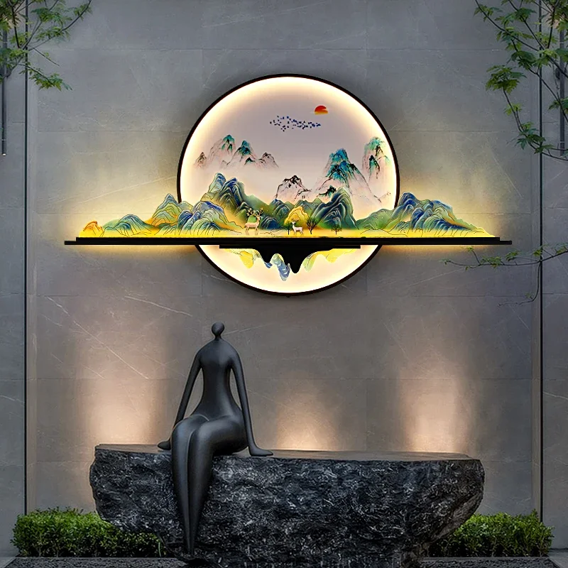 ULANI Outdoor Mural Lamp LED 1 Meter Diameter Circular Landscape Waterproof Mural Villa Courtyard Garden Decoration Painting