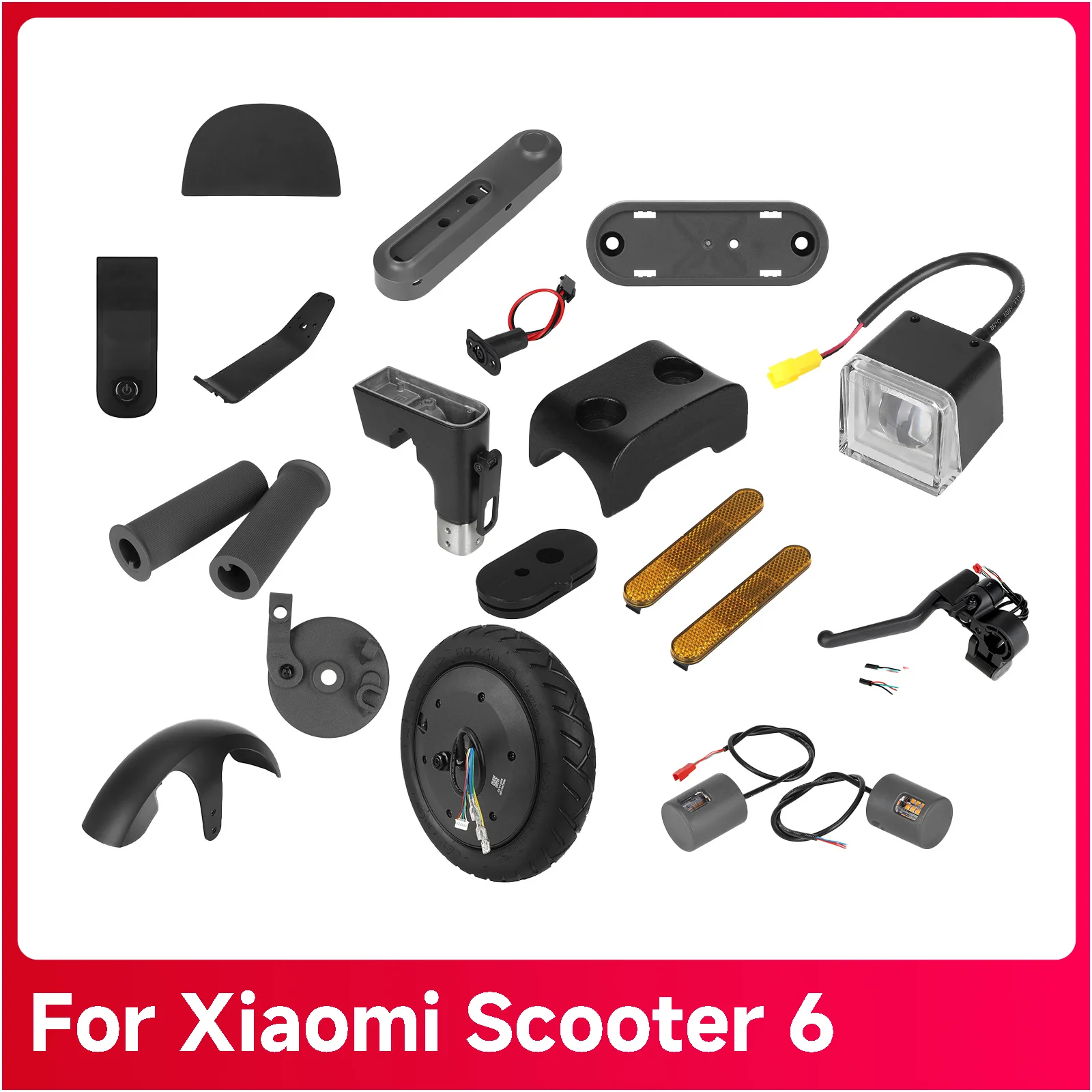 For Xiaomi 6 Electric Scooter  Mi6 Replacement Parts Fender Display Cover Kickstand Headlight Turn Signal Grip Motor Bracket