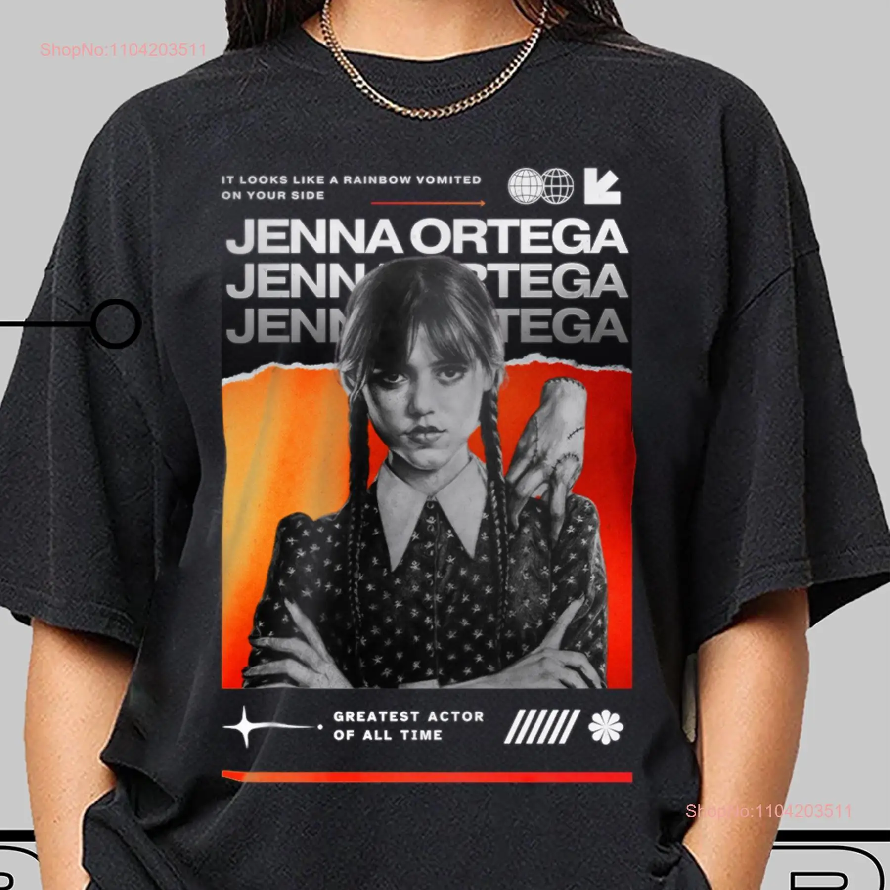 Jenna Ortega T Shirt Vintage Fan Halloween Merch long or short sleeves