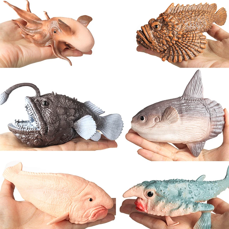 Realistische Meerestier-Figur Tiefsee-Kreaturen-Modell Ozean-Fisch-Figuren Blobfisch-Sammlung Geschenk-Dekoration – Detail 1