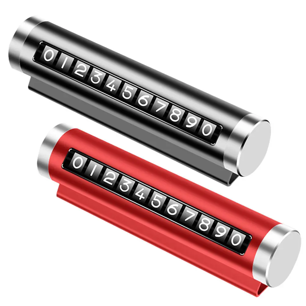 

2Pcs Car Phone Temporary Parking Card Rollable Design Heavy Duty Aluminum for Fast Connection Car Interior