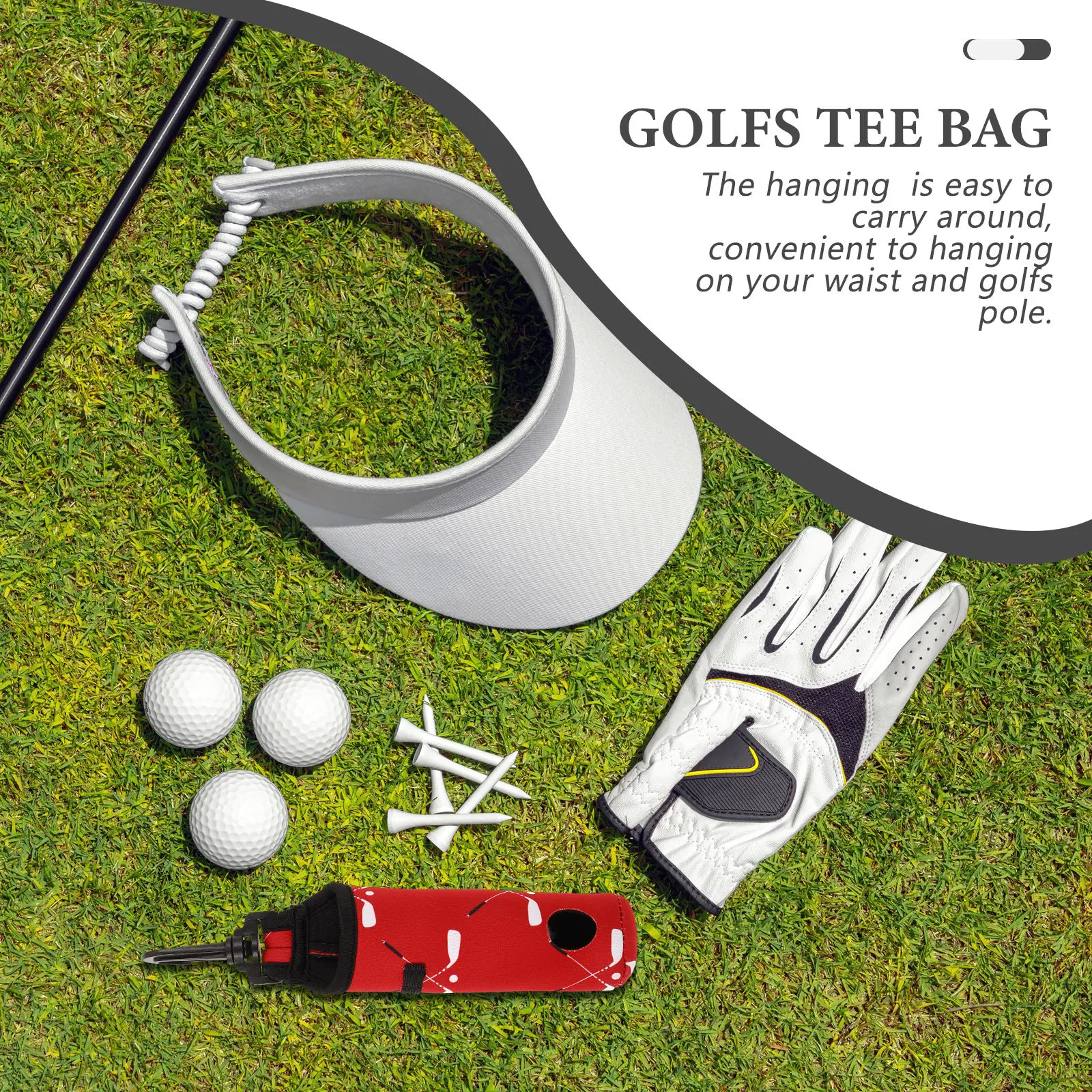 Golfing Ball Bag Neoprene Golf Balls Bag Convenient Hanging Ring Design Portable Waist Or Club Mount Ball Storage Pouch Outdoor