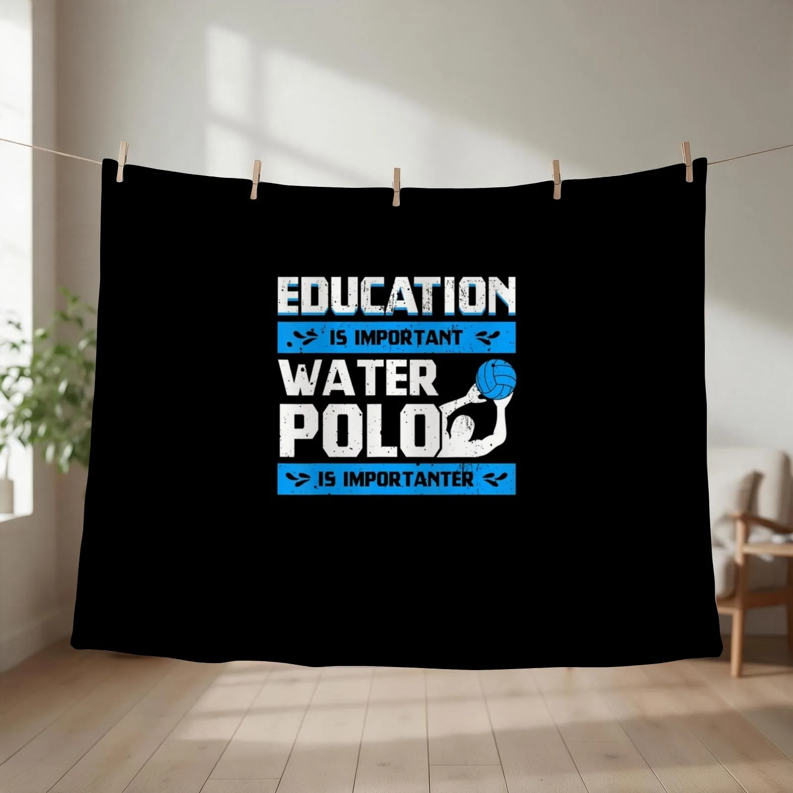 Water Polo Enthusiast Funny Waterfootball Polo Athlete Sport Throw Blanket couch cozy soft plush fuzzy picnic outdoor blanket