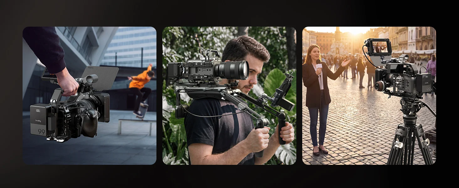 SmallRig FX6 Cage Kit für Sony FX6 für vertikale Aufnahmen mit Top-Platte, seitlichem Griffadapter, Kabelklemme, Grundplatte und V-Mount-Platte – Detail 8