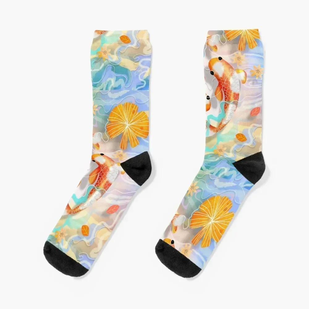 Kaleidoscope Koi Socks cartoon sports and leisure hockey Wholesale Girl'S Socks Men's