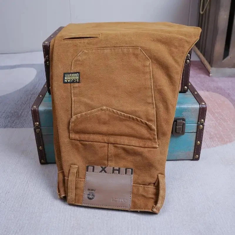 

2026 Autumn American Vintage Style Heavy Cargo Pants For Men, New, Loose Straight Cut, Luxury Casual Trousers, Streetwear