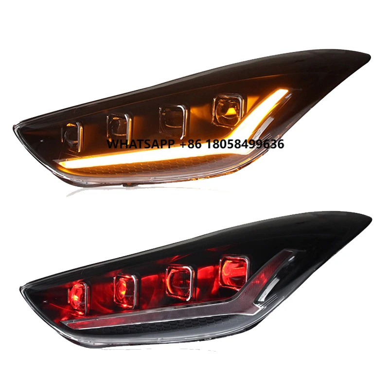 

2011-2015 for yundai Elantra I35 LED Headlamp 4 LED Lens Aluminum Head Lamp with 6500K Color Temperature
