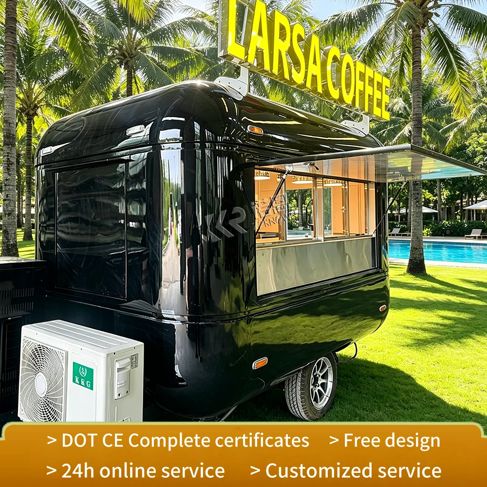 Concession Trailer Luxury Mobile Food Truck Street Ice Cream Cart Professional Street Food Trailer With Full Kitchen Equipment