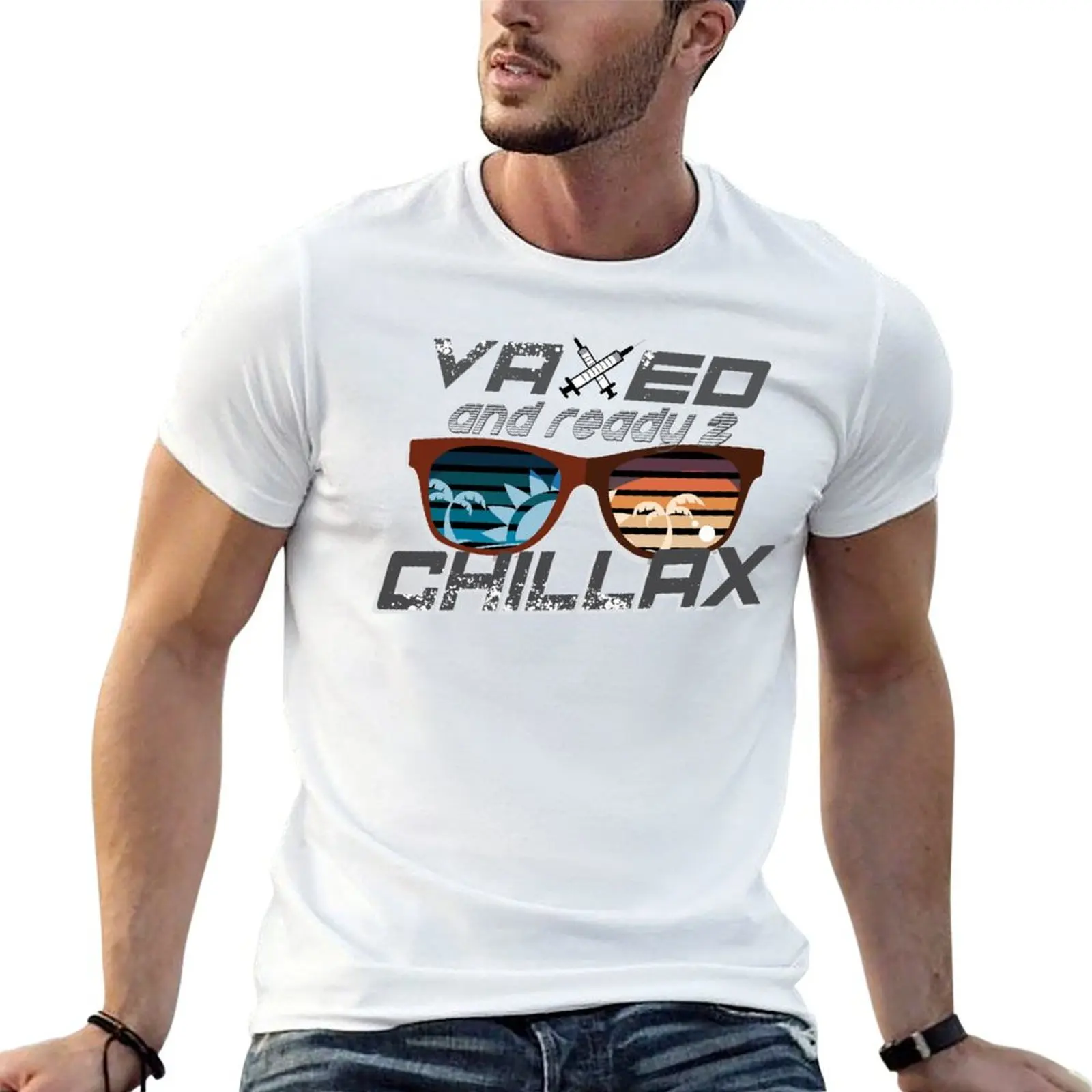 Camiseta Vaxed & Ready 2 Chillax, camiseta de anime, camisetas divertidas, camisetas de algodón, camiseta de diseñador