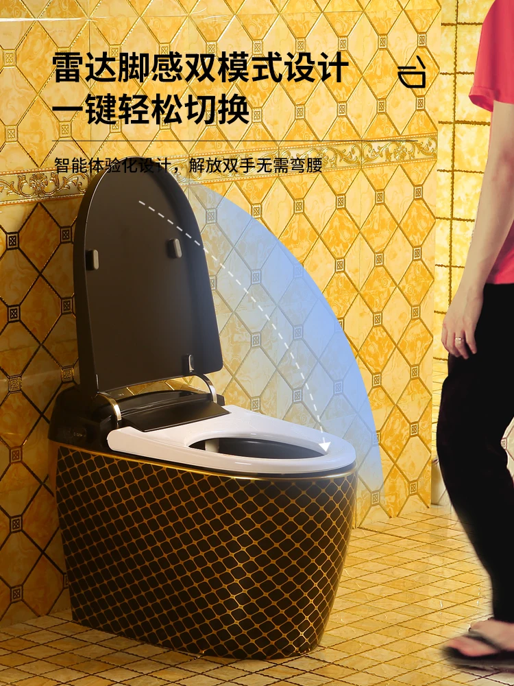 Intelligent toilet full-automatic flip integrated electric instant hot remote flushing gold-plated toilet