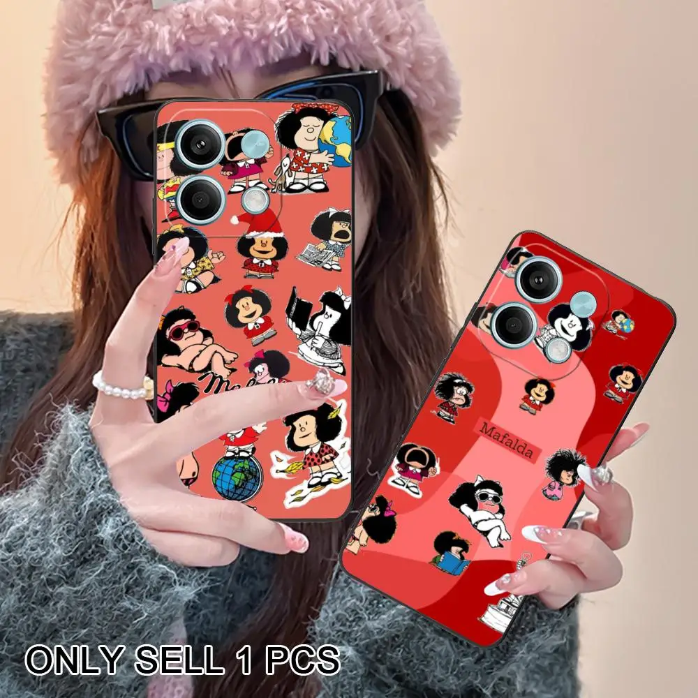 

Anime M-Mafaldas Phone Case for Xiaomi Redmi Note 14 13 12 11 S Pro Plus 4G 5G Soft TPU Shockproof Cover