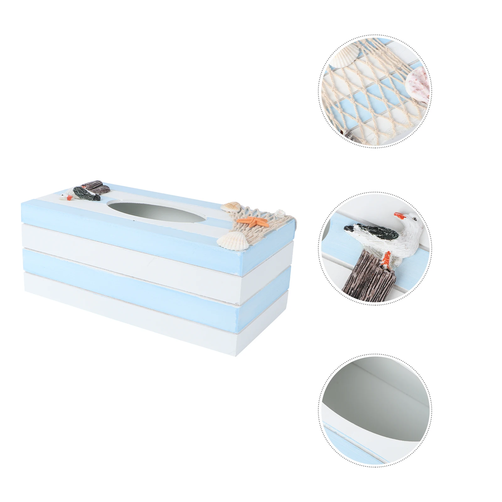 

Mediterranean Style Wooden Tissue Box Premium Storage Container Home Office Automotive Design Wear Resistant