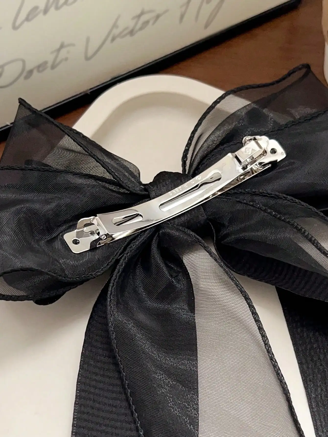 1Pcs Rosa Spitze Bogen Band Frühling Haar Clip Coquette Barrettes Lange Schwanz Band für Frauen Weihnachten Valentines Hochzeit Prom zubehör – Detail 16