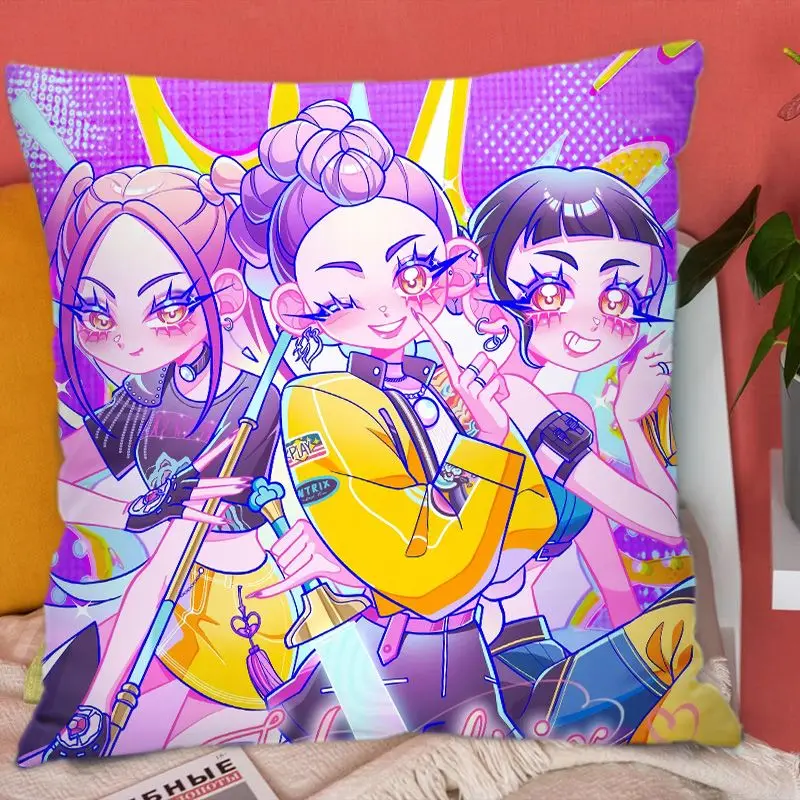 مجموعة وسائد KPOP Ma-Ra-u-der Girl-Group مربعة على الوجهين - بدون وسادة أساسية. غرفة، أريكة، ديكور غرفة النوم، مهجع