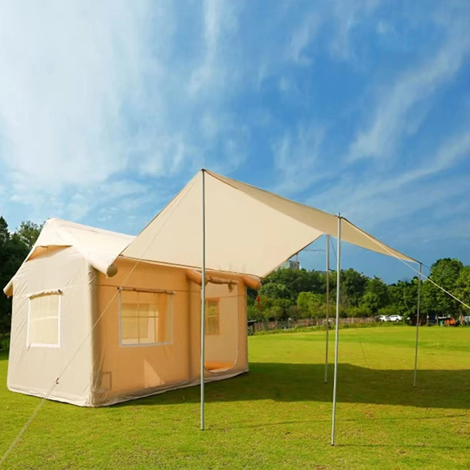 Internet celebrity inflatable tent outdoor camping camping portable rainproof thickened multi-person house tent