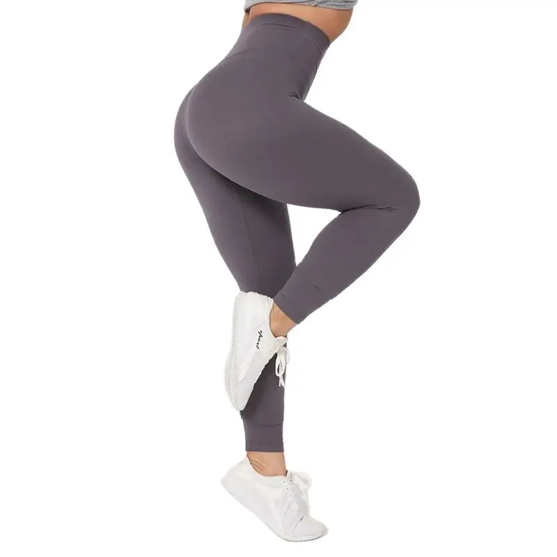 CHRLEISURE Seamless Yoga Pants Women Solid Sport Leggings High Waist Butt Lift Workout Tight Gym Athletic Sweatpants Activewear