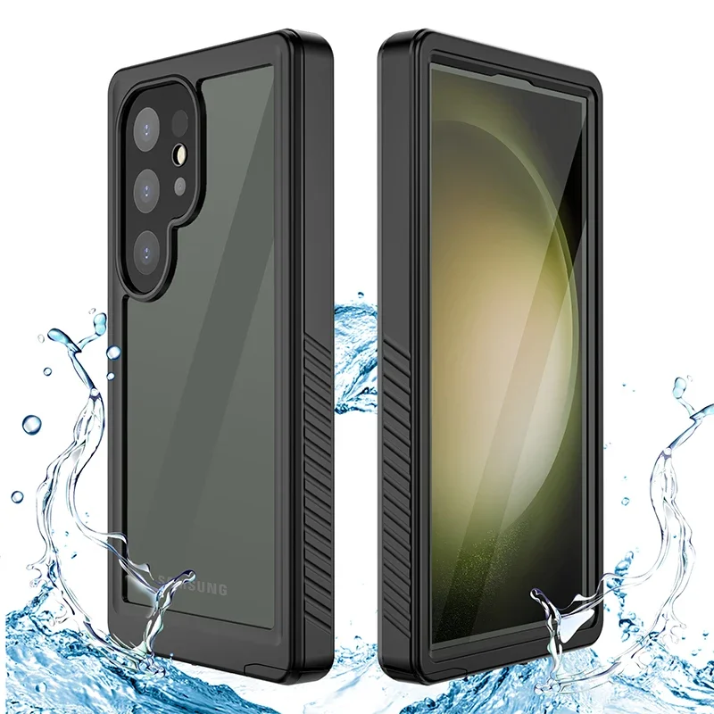 

ShellBox Waterproof Case For Samsung Galaxy S25 Ultra S24 FE S23 Plus S21 FE S20FE A55 Transparent Plastic Cover Full Protection