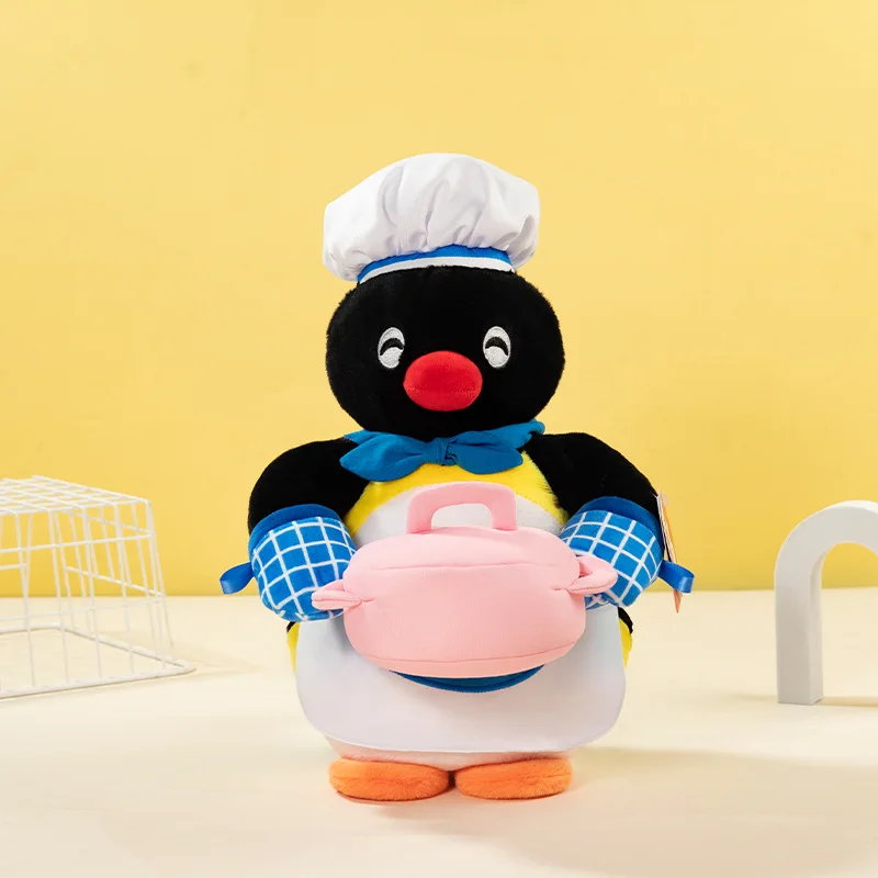 

In Stock Pingu Penguin Happy Chef Series Plush Toy Doll 30cm Desktop Ornaments Collection Plush Doll Toy Birthday Gift