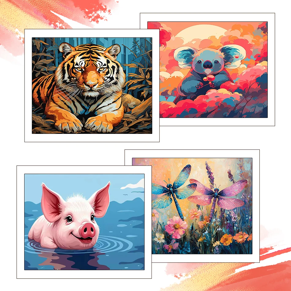

RUOPOTY Painting By Number Adults New Animals Decorative 40X50cm Drawing Canvas Acrylic Color Markers Crafts Coloring By Numbers