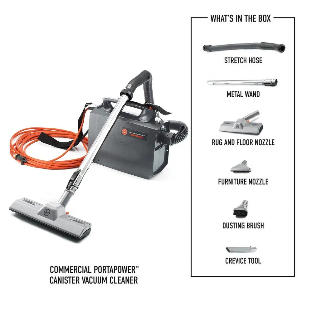 Commercial Lightweight Canister Vacuum Cleaner Portable Handheld Above Floor Cleaning Built-In Blower Accessory Pack with