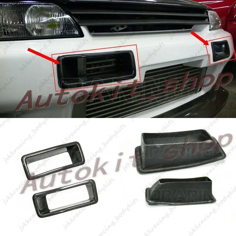 

For Nissan Skyline R32 GTR Carbon Fiber N1 NSM Front Bumper Vent Air Duct Cover Trim Bodykits 2pcs Left and Right